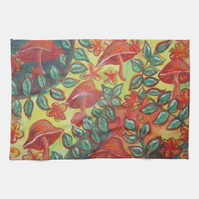 champignon rétro serviette de cuisine (Horizontal)