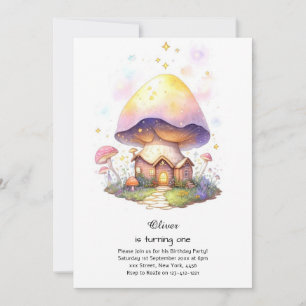 Champignons 1er anniversaire Invitation