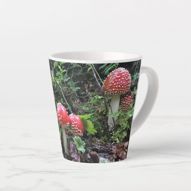 Champignons Amanita Muscaria - 12 oz. Latte Mug (Angle droit)