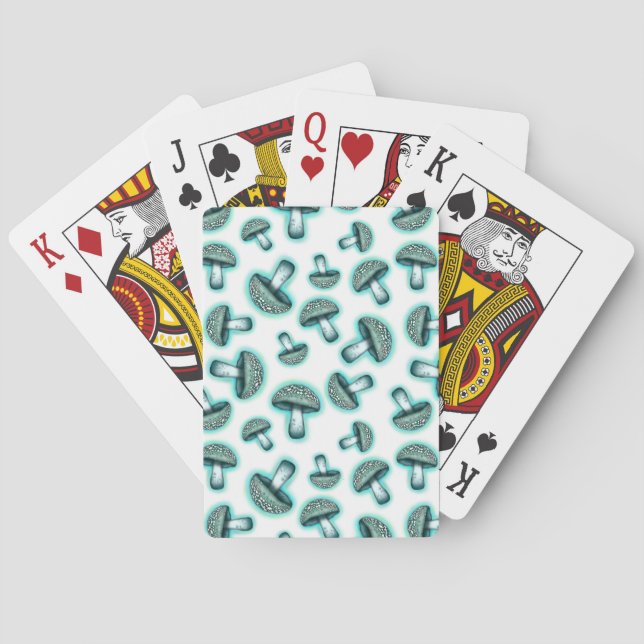Champignons bleus enchantés - Cartes de jeu blanch (dos)