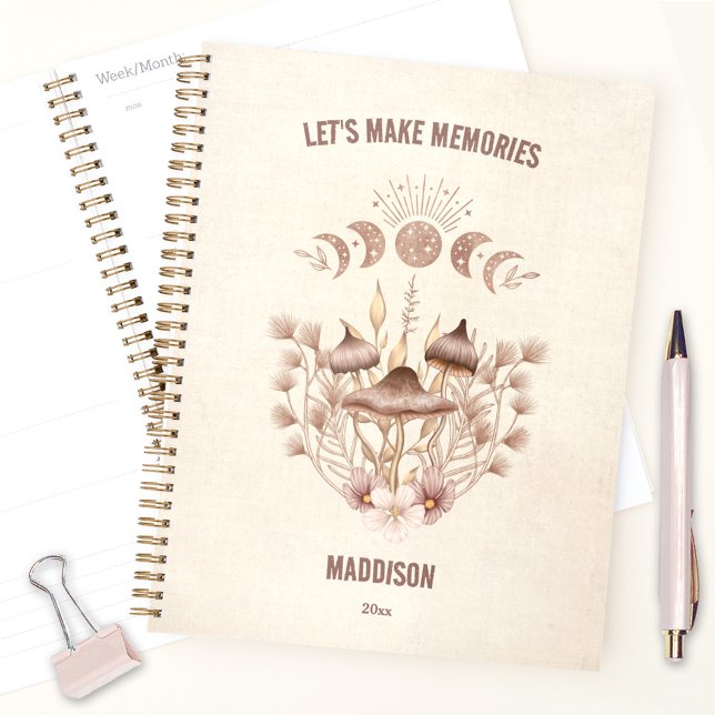 Champignons célestes magiques Lune Boho (Magical Celestial Mushroom Fungi Moon Boho Planner)