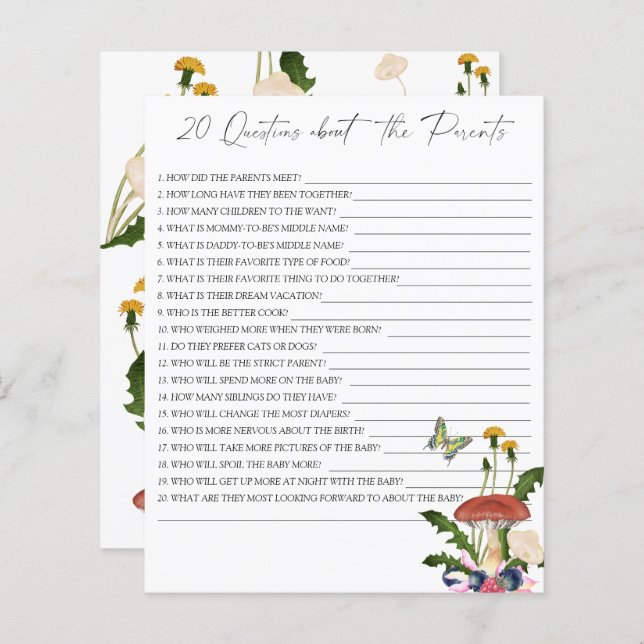 Champignons d'automne - 20 questions sur les Paren (Devant / Derrière)