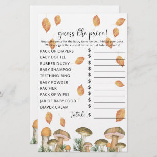 Champignons d'automne Jeu de devis de prix Baby