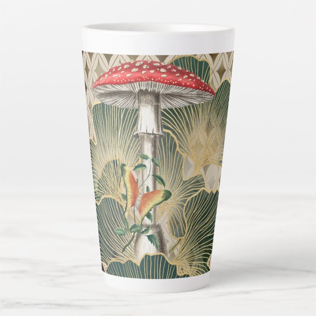Champignons de bois rouge Latte Mug (Devant)