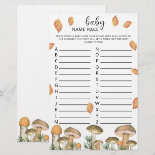 Champignons de forêt - jeu de course de nom de béb