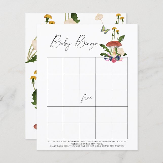 champignons de la forêt d'automne - Baby Bingo jeu (Devant / Derrière)