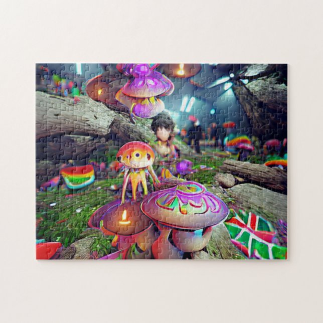 Champignons et fées Jigsaw Puzzle (Horizontal)