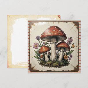 Champignons et Fleurs Rétro Vibes Vintage