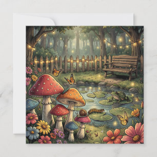Champignons et Fleurs Rétro Vibes Vintage