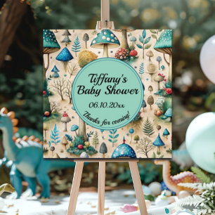 Champignons Fairyland Baby shower Affiche de bienv