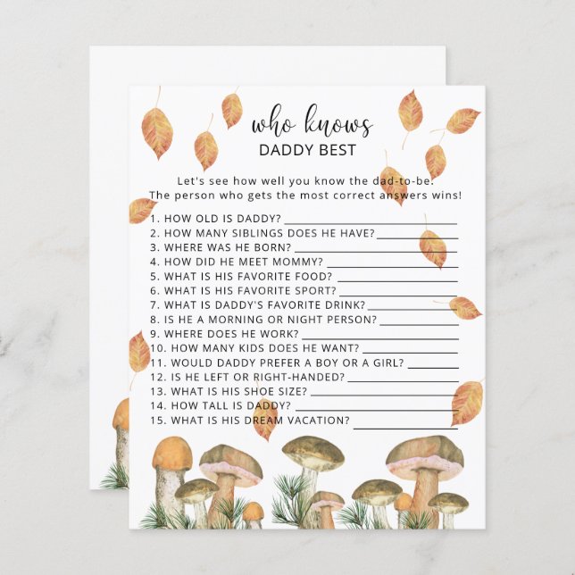 Champignons forestiers - Qui connaît le mieux DADD (Devant / Derrière)