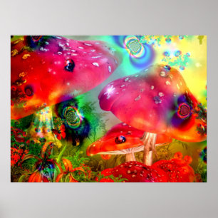 Champignons magiques - affiche