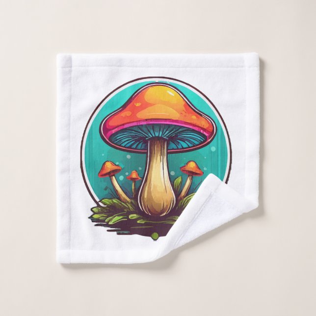 Champignons Magiques Colorés (Gant de toilette)