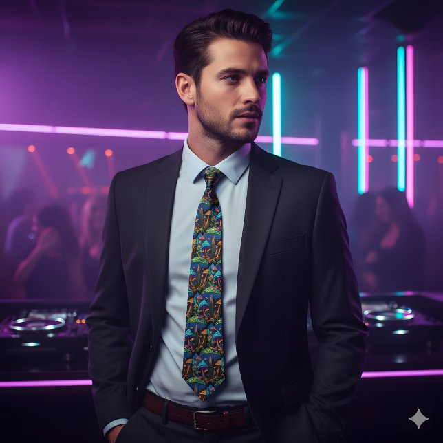 Champignons magiques super - Cravate d'art rétro (Créateur téléchargé)