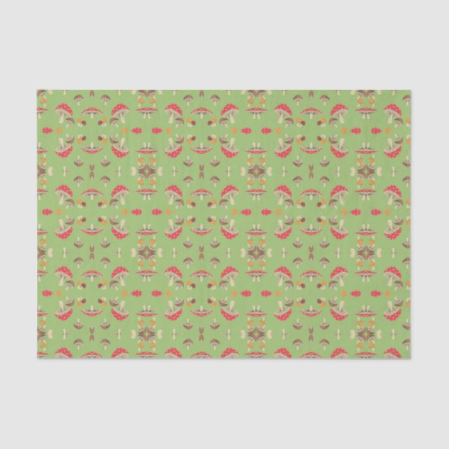 Champignons mignons de papier de soie de soie (Recto)