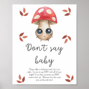 Champignons mignons - Ne pas dire Poster bébé