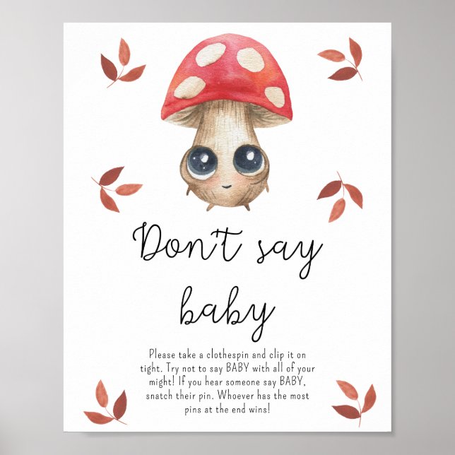 Champignons mignons - Ne pas dire Poster bébé (Devant)
