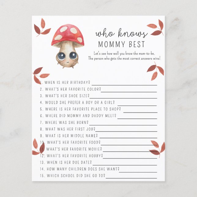 Champignons mignons - Qui connaît maman meilleur j (Devant)