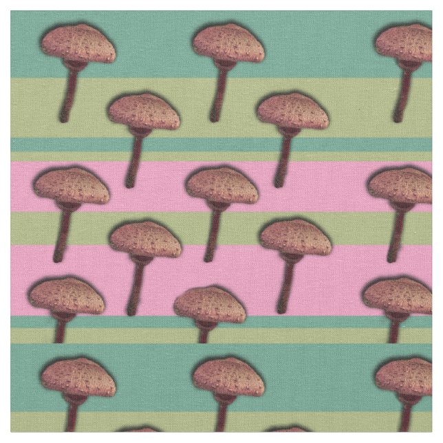 Champignons Photo Tissu de coton peint sur mesure (Fermer)
