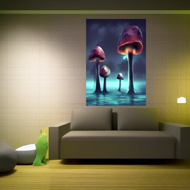 Champignons poussant dans la mer | AI Art Poster (Créateur téléchargé)