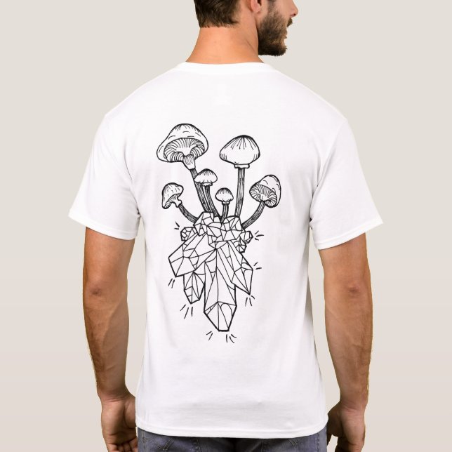 champignons poussant de cristaux sur un t-shirt (Dos)