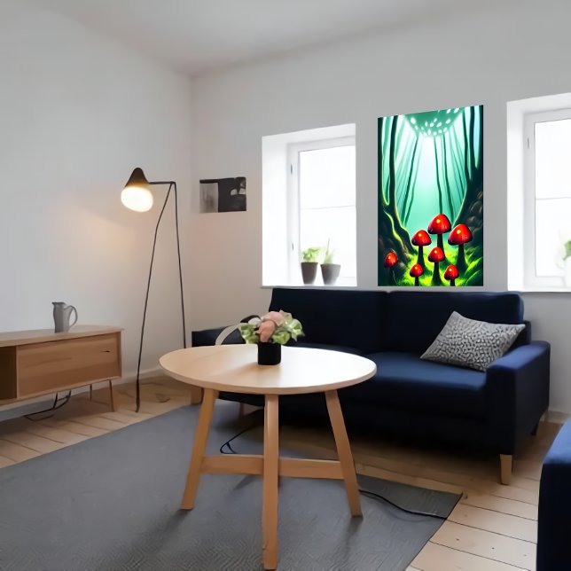 Champignons rouges dans la forêt | AI Art Poster (Créateur téléchargé)