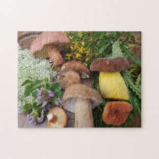 Champignons sauvages et puzzle Fleur sauvage