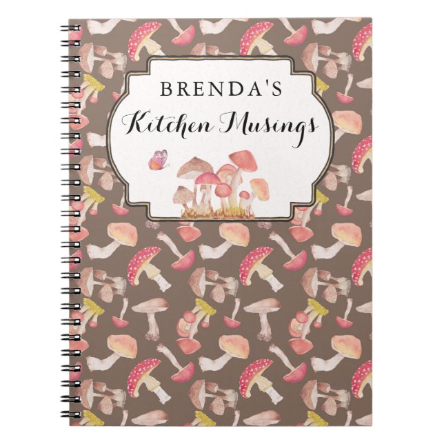 Champignons sauvages motif carnet personnalisé (Devant)