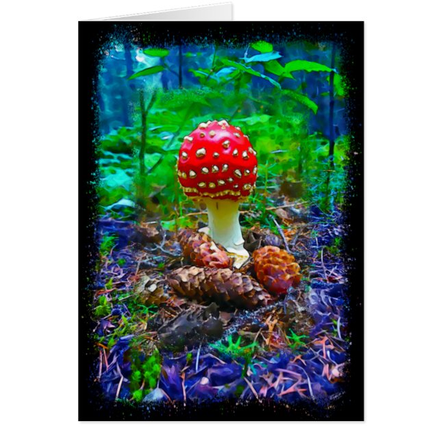 Champignons vibrants - Carte d'art de 5 po x 7 po (Devant)