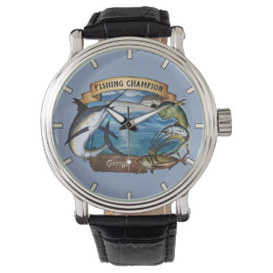 Champion de pêche Montre avec nom