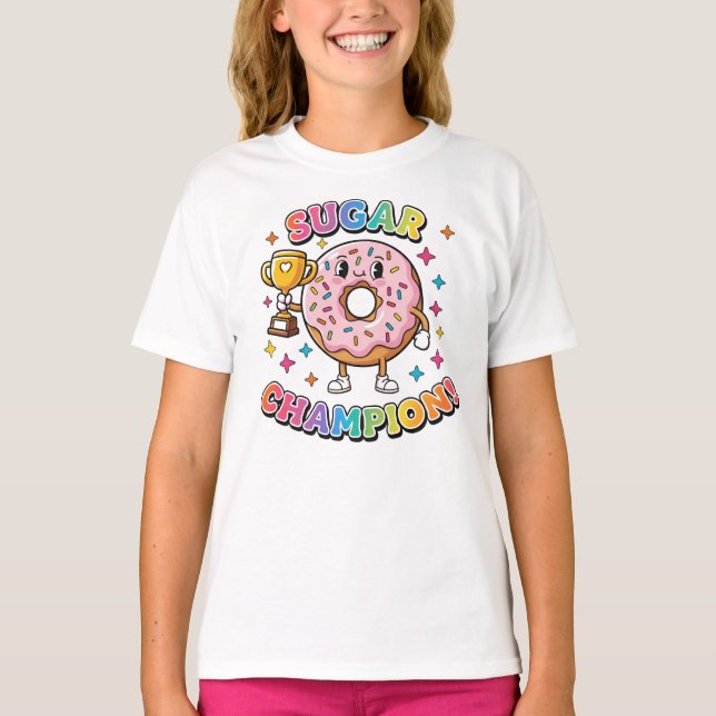 Champion du Sucre – T-shirt Donut Trophée (Devant)