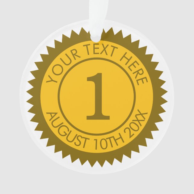 Champion médaillé d'or 1ère place sur mesure (devant)