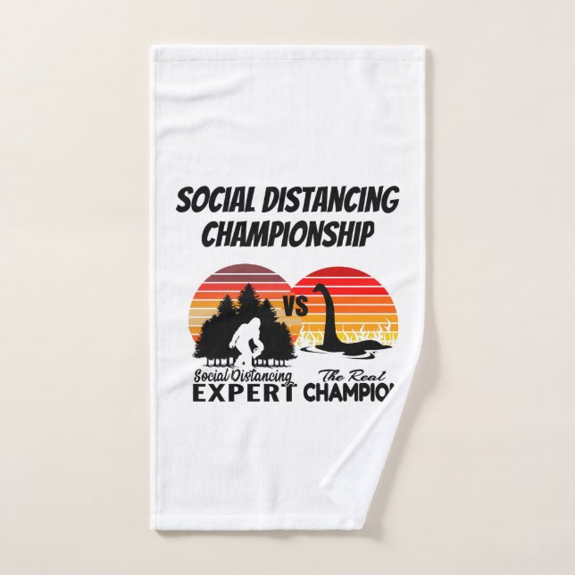 Championnat de distanciation sociale - Yeti contre (Serviette à main)