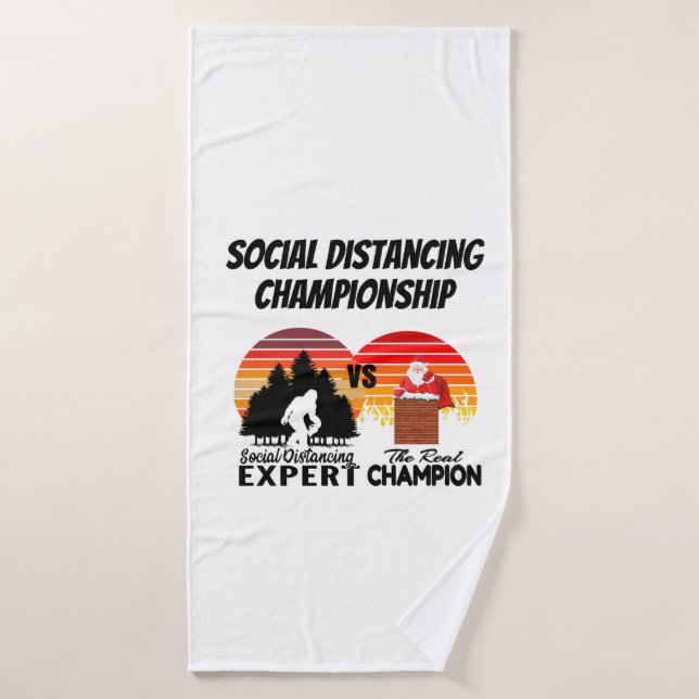 Championnat de distanciation sociale - Yeti Père N (Serviette de bain)