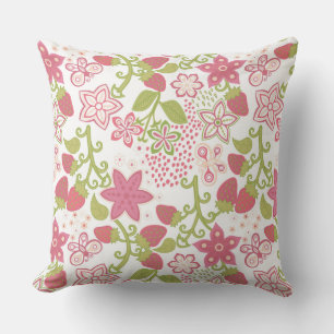 Champs de fraises Coussin extérieur