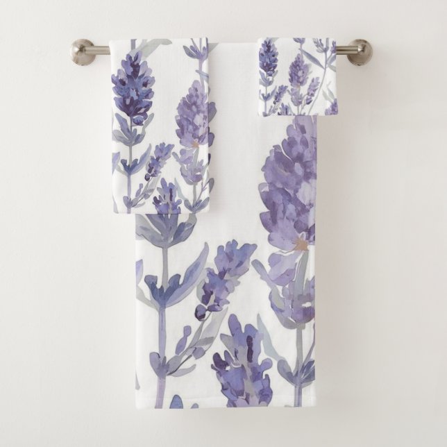 Champs de Lavande | Motif de Fleur Aquarelle Viole (En situation)