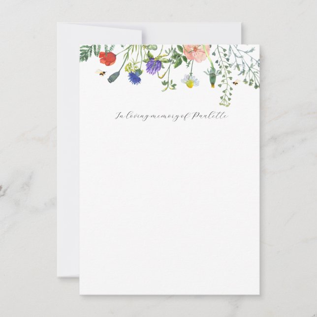 Champs fleurs sauvages dans la carte mémoire aimer (Devant)