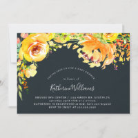 champs jaunes baby shower floral Invitation