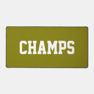 CHAMPS Sportifs Texte Blanc Sur Olive Doré Élégant