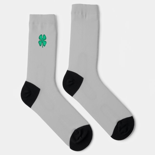 Chance 4 feuilles Irlandais Clover gris chaussette (Droite)