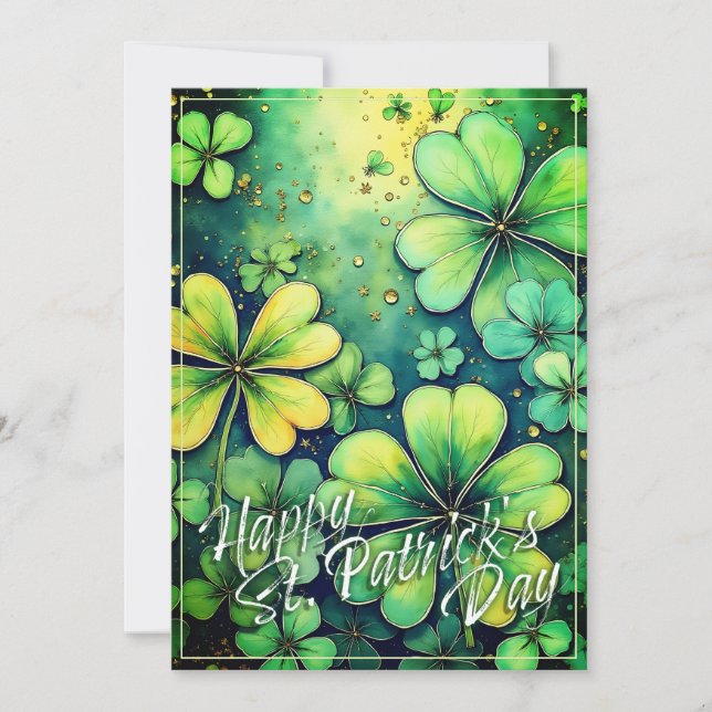 Chance à la Saint-Patrick - Trèfles aquarelle 🍀✨ (Devant)