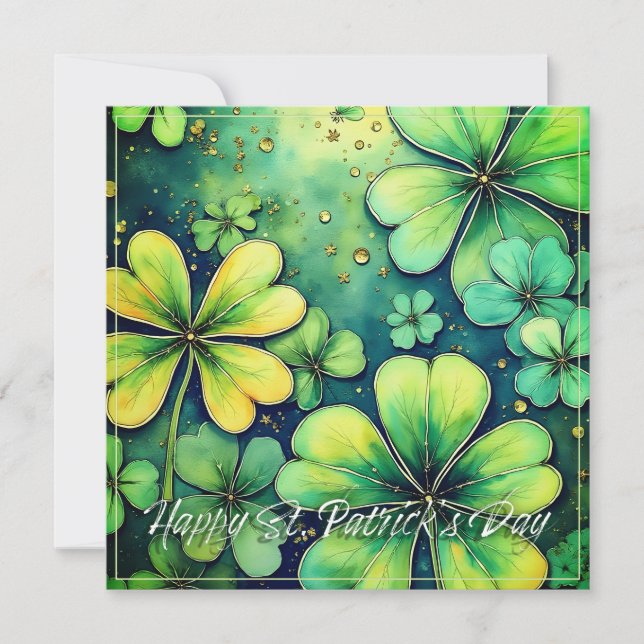 Chance à la Saint-Patrick - Trèfles aquarelle 🍀✨ (Devant)