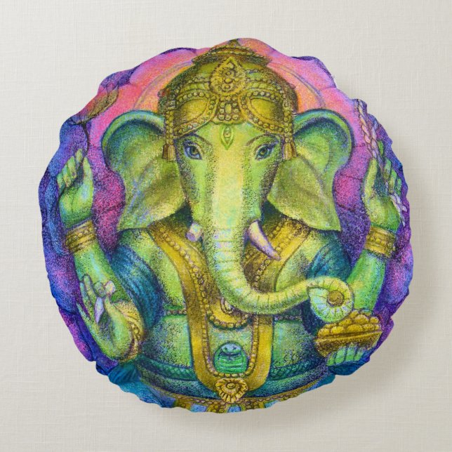 Chance de coussin rond de Bouddha d'éléphant de (Dos)