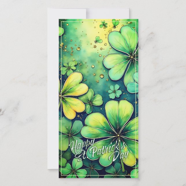 Chance de la Saint Patrick - Shamrocks d'aquarelle (Devant)