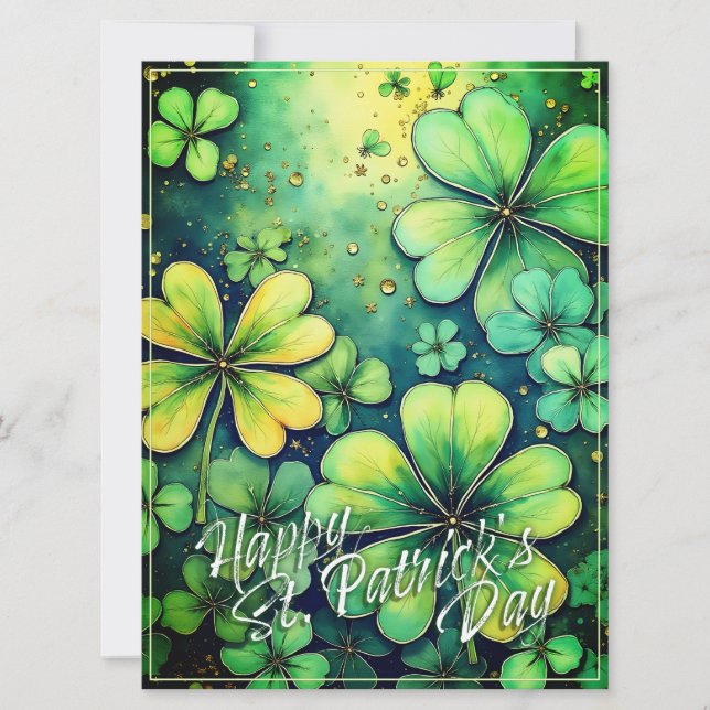Chance de la Saint Patrick - Shamrocks d'aquarelle (Devant)