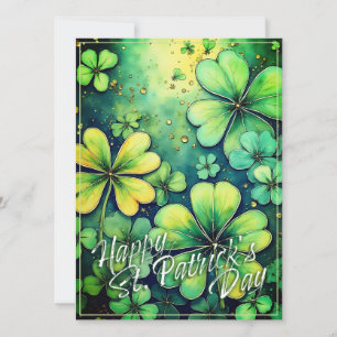 Chance de la Saint-Patrick - Trèfles à l'aquarelle
