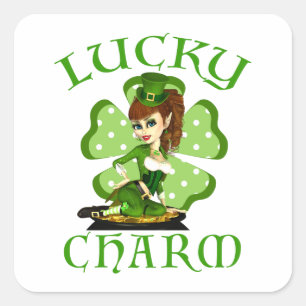 Chance Lucky Charm Leprechaun Stickers fille