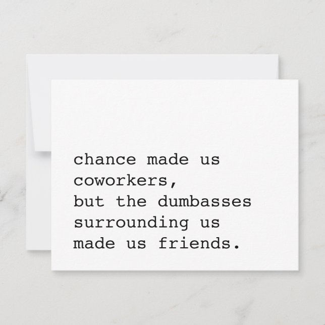 chance nous a fait collègues / carte drôle pour co (Devant)