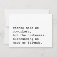 chance nous a fait collègues / carte drôle pour co