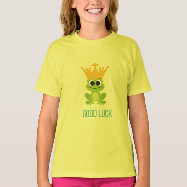 Chance t-shirt couronné grenouille "Bonne chance"  (Devant)
